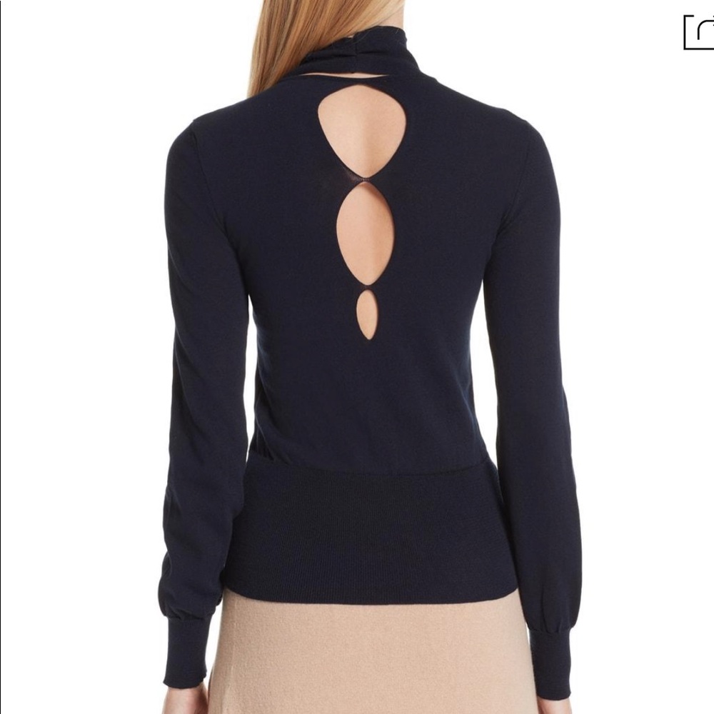 JACQUEMUS Baya Turtleneck Cutout Open Back Sweater
